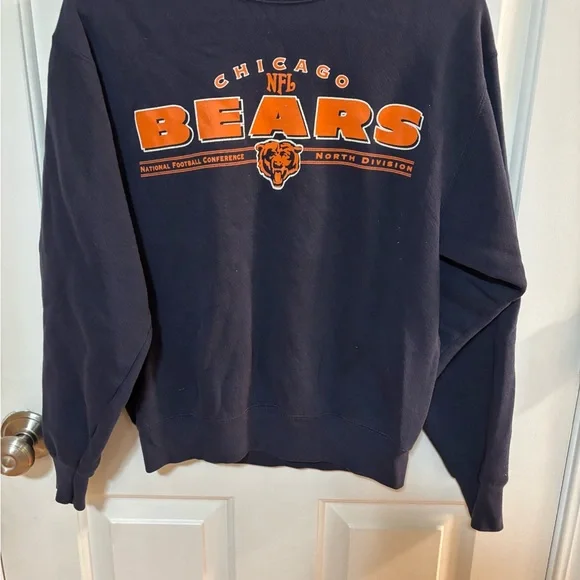 NFL Chicago Bears Navy and Orange Crewneck Sweater - Picture 3 of 7